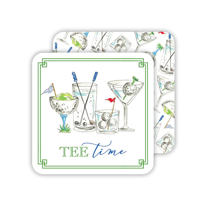 Golf Time Cocktails Paper Coasters