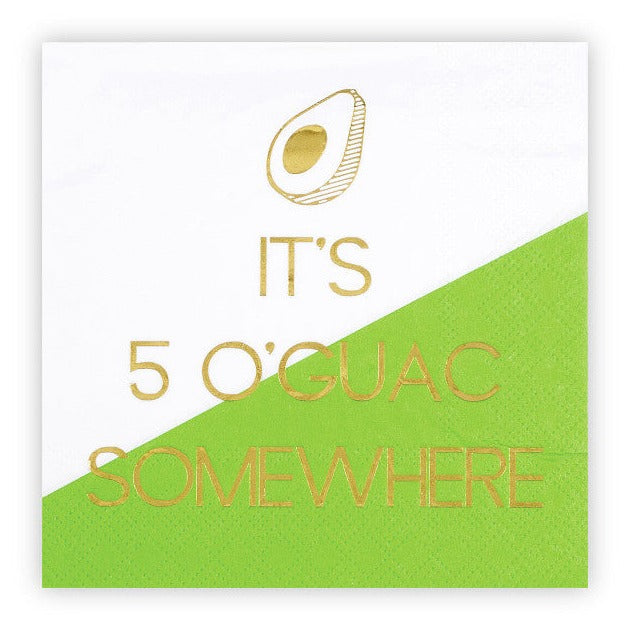 5 O'Guac Somewhere Cocktail Napkins