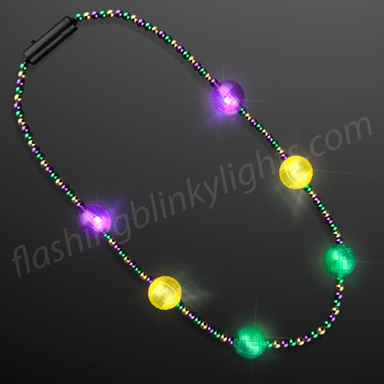 Purple, Green, and Gold Bright Light Up Beads