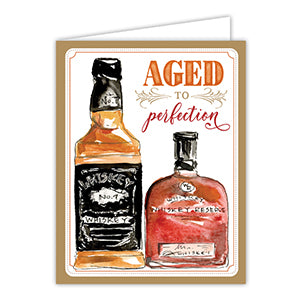 Aged to Perfection Whiskey Bottles Card