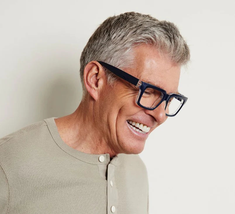 Louie Peepers Reading Glasses -- Navy/Check