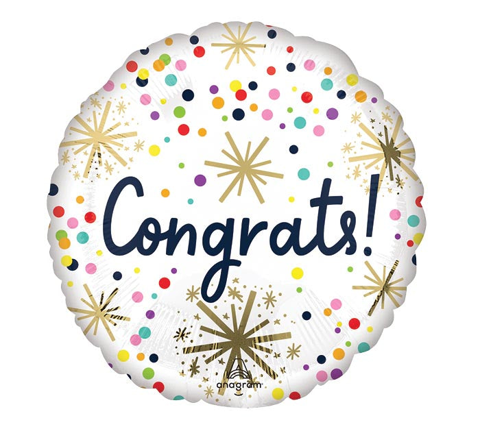 17" Congrats Confetti Mylar Balloon