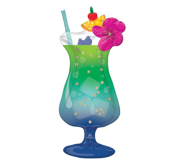 37" Hawaiian Drink Mylar Balloon