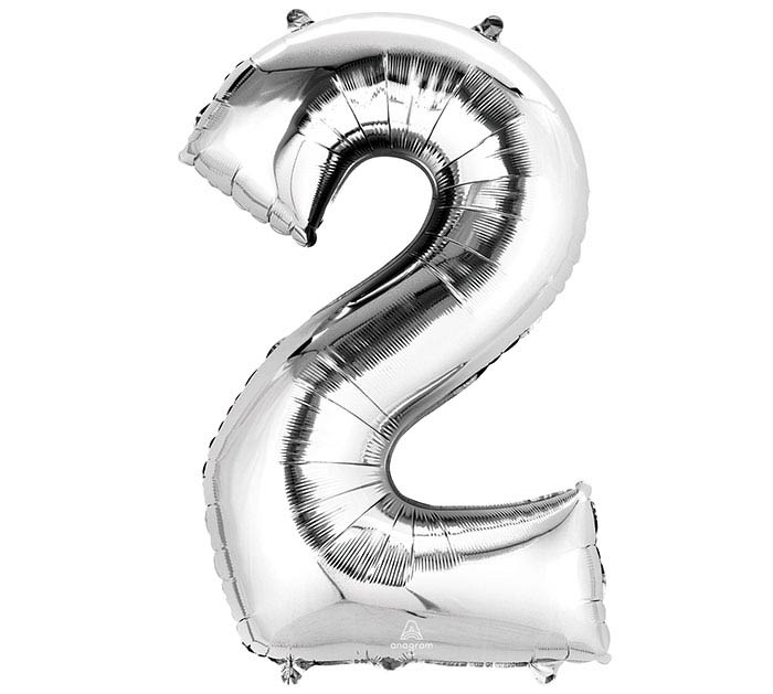 34" Silver Mylar Numbers
