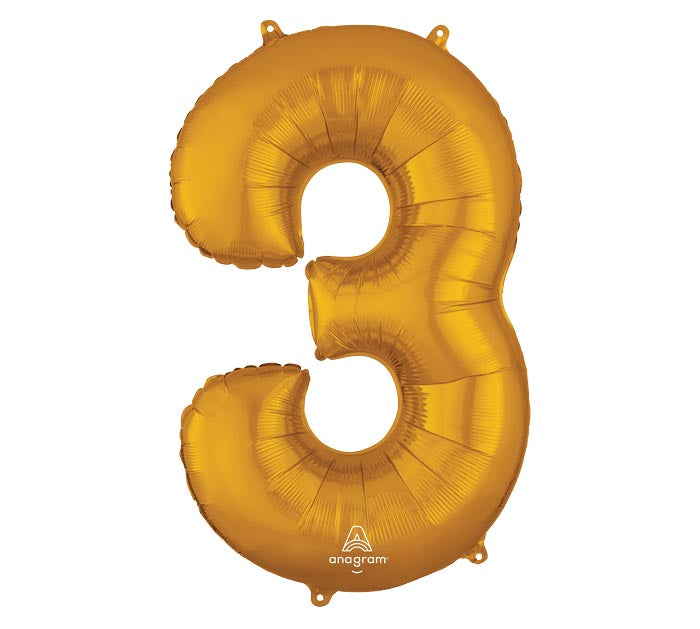 34" Gold Mylar Numbers