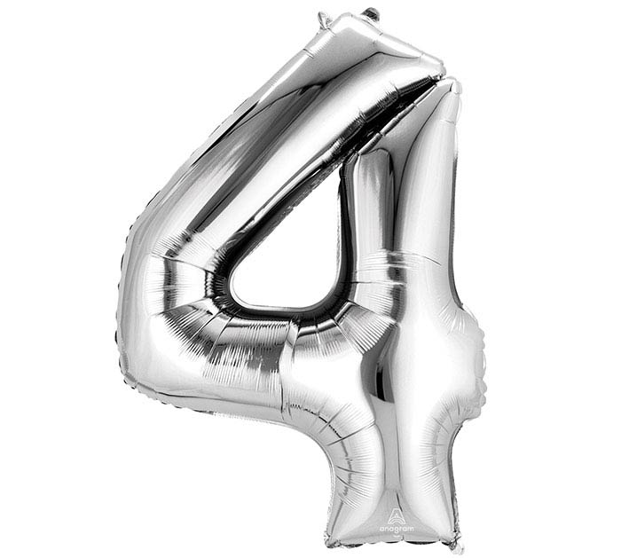 34" Silver Mylar Numbers
