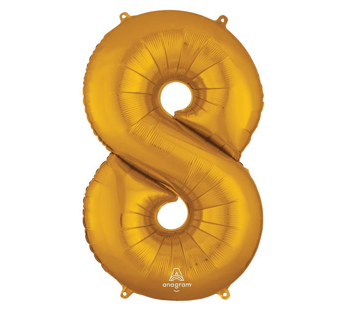 34" Gold Mylar Numbers