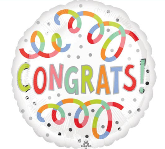 9" Congrats Swirls Mini Balloon