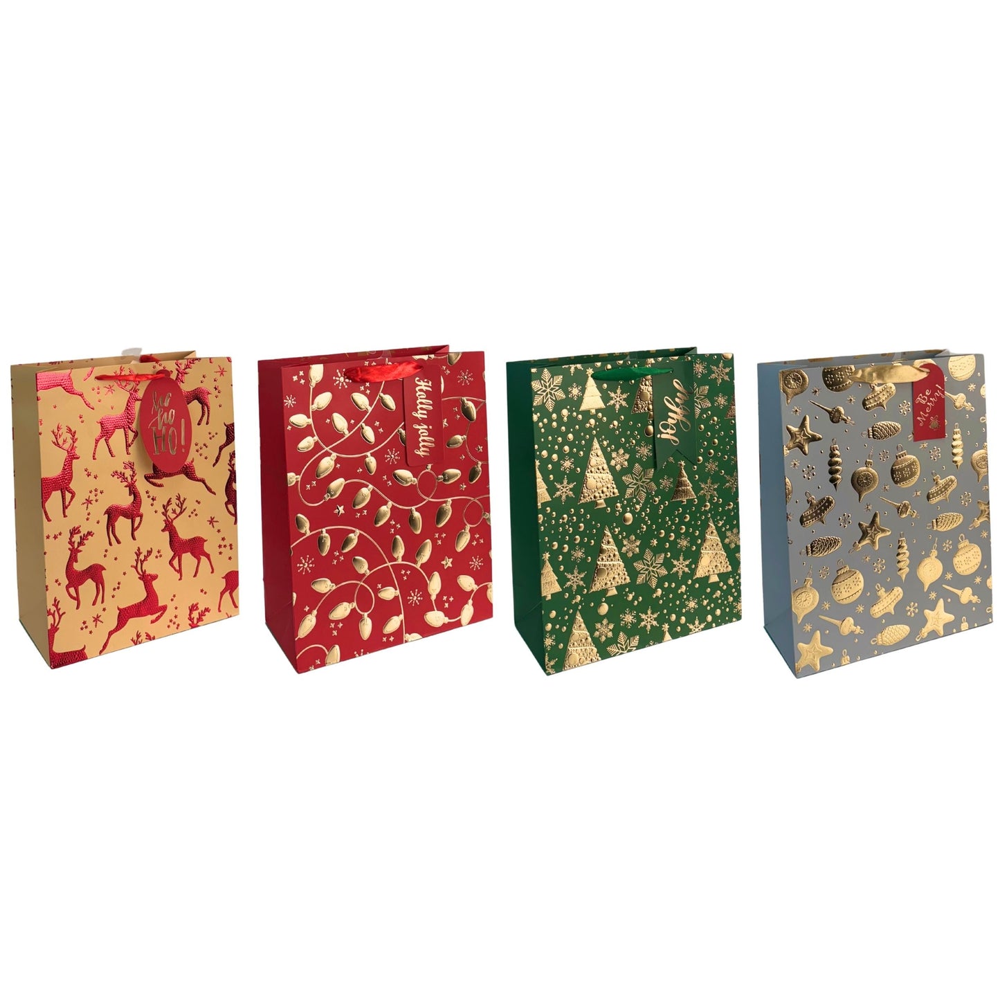 Embossed Christmas Icons Gift Bag