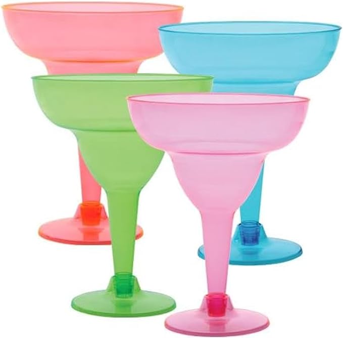 Plastic Margarita Glasses - 4 pack