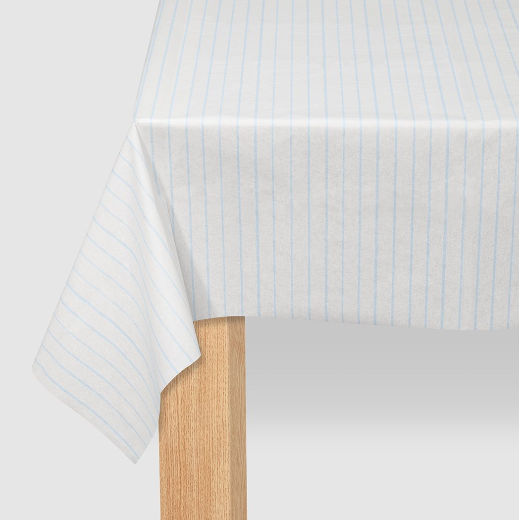 Blue Pinstripe Paper Tablecloth