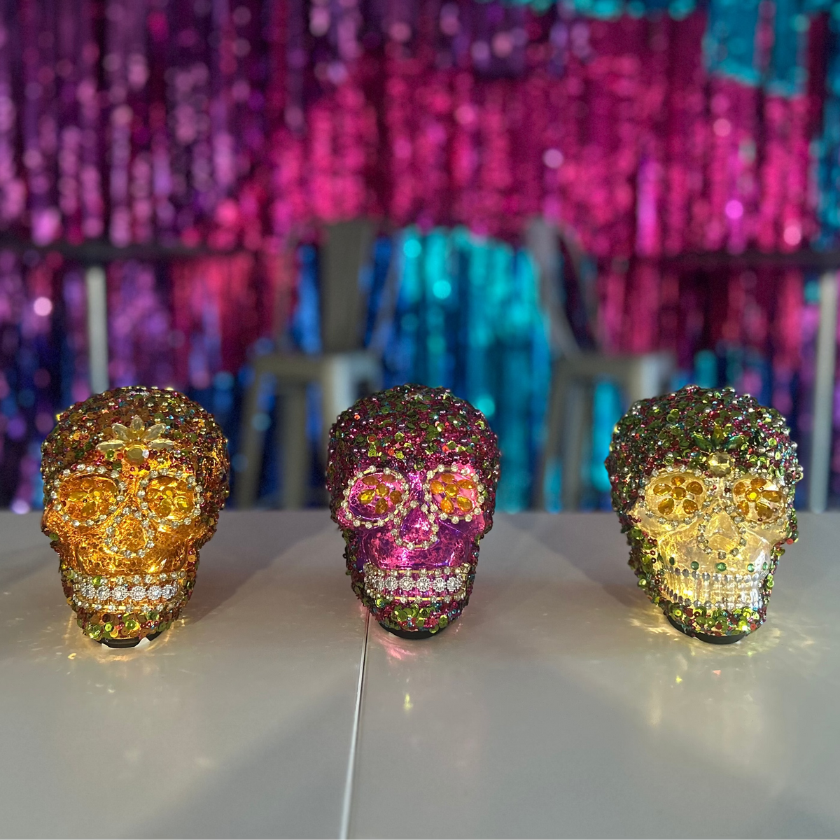 Light Up Jeweled Skull – Sparkle and Swag Party