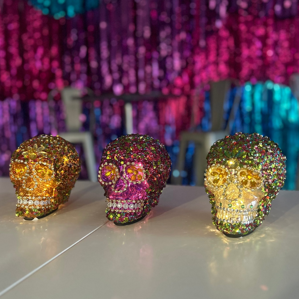 Light Up Jeweled Skull – Sparkle and Swag Party