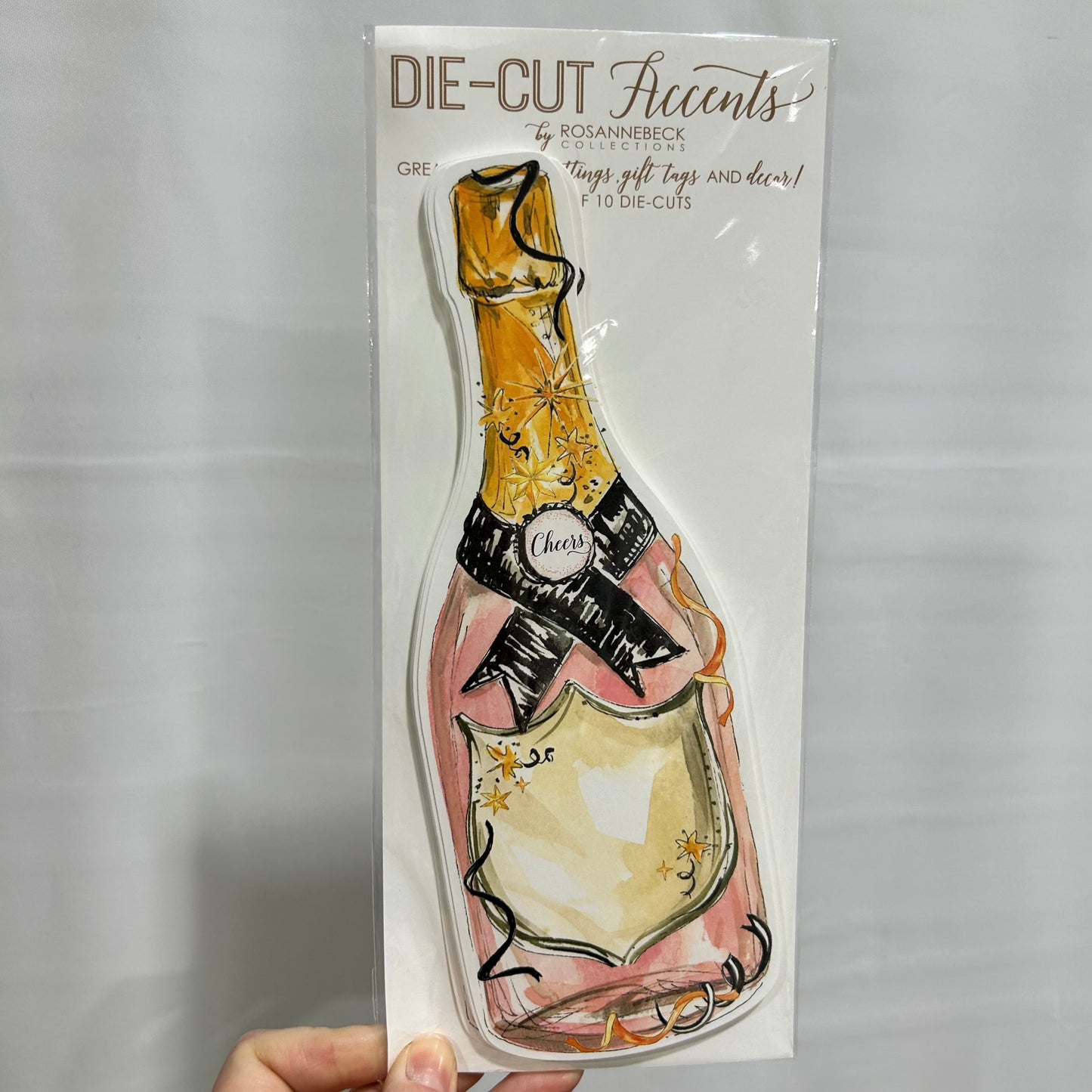 Handpainted Diecut Champagne Bottles Table Accents