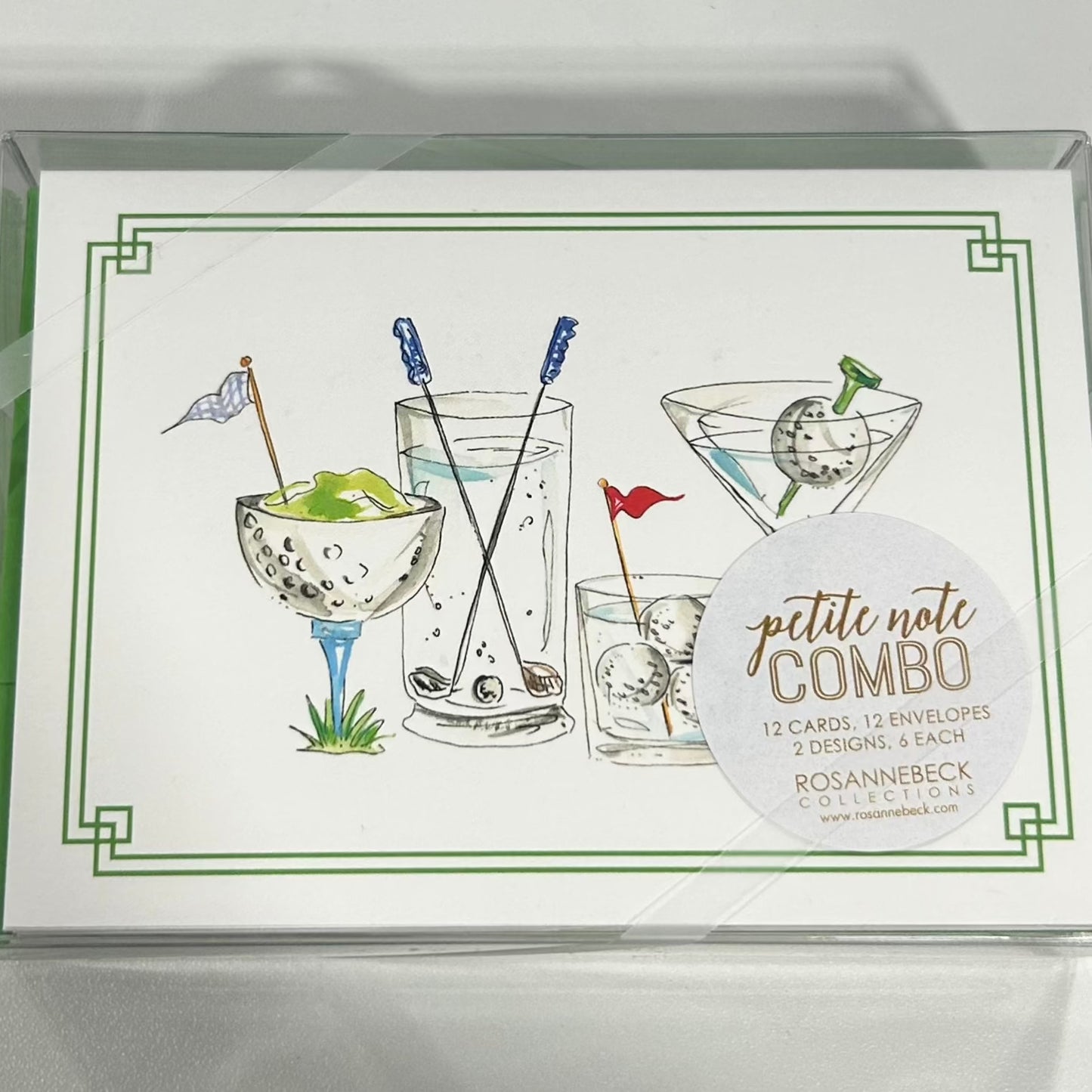 Handpainted Golf Cocktails Petite Note Combo