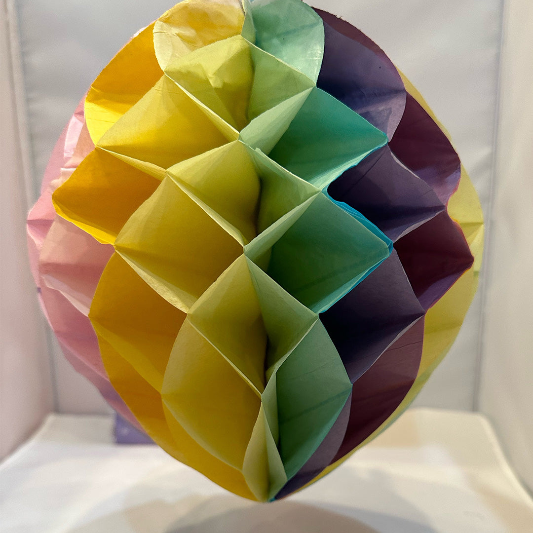 Pastel Rainbow Honeycomb Round
