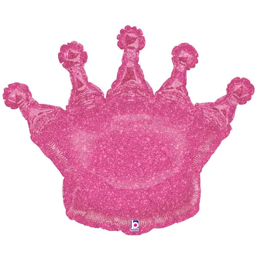 36" Pink Glitter Crown