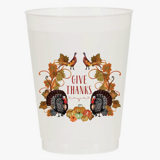 Give Thanks Turkey Crest Frosted Cups
