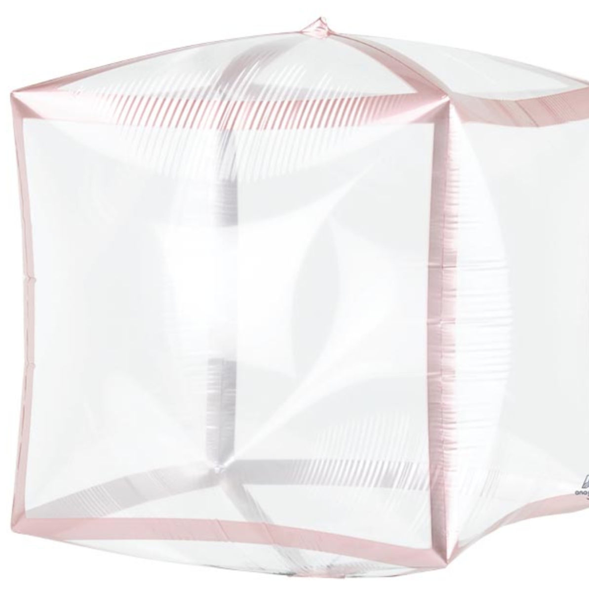 15" Rose Gold Metallic Trim Cubez Clear