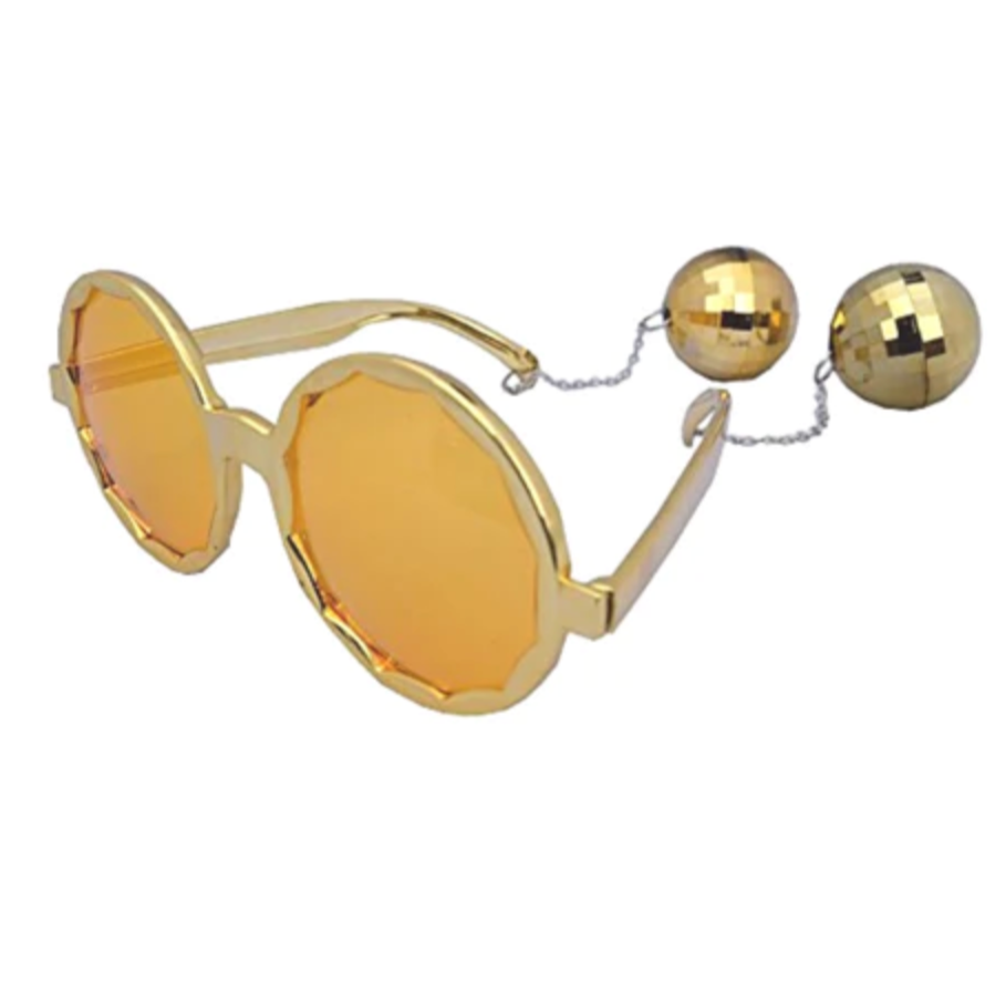 Metallic Gold Disco Ball Sunglasses
