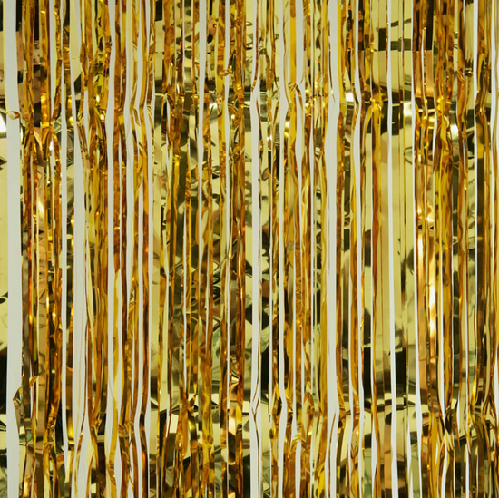 Gold Metallic Fringe Backdrop Curtain