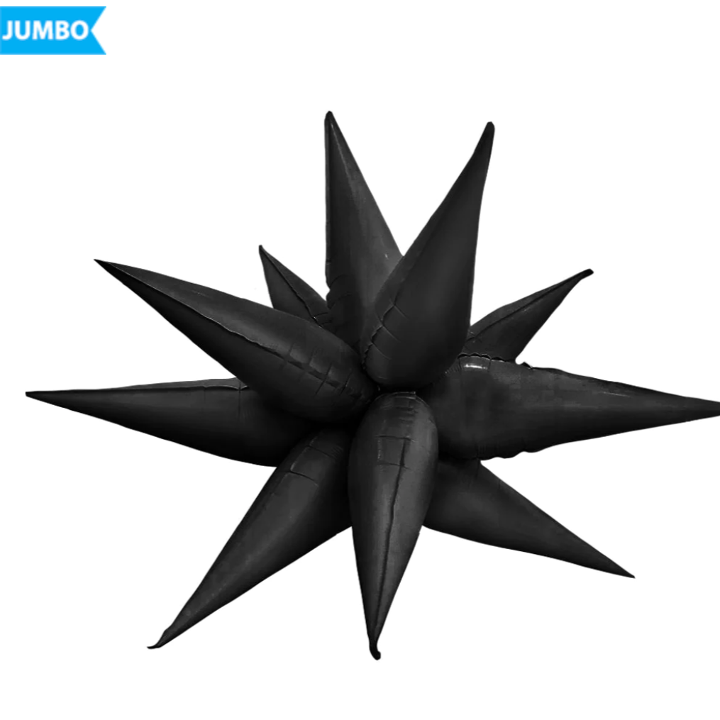 39" Metallic Black Starburst Balloon