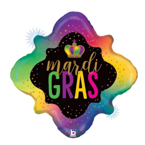 24" Opal Mardi Gras Mylar Balloon