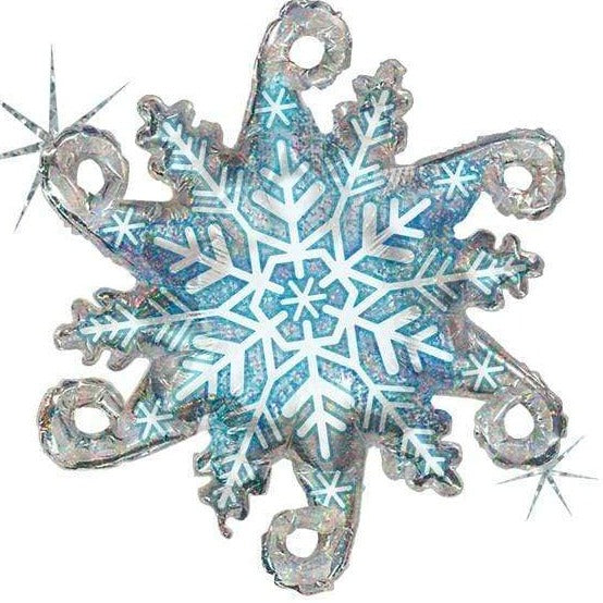 38" Linky Silver Holographic Snowflake