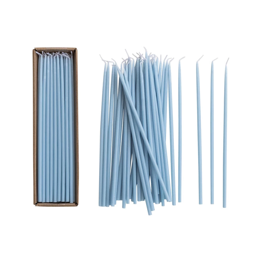 10" Light Blue Thin Taper Candles