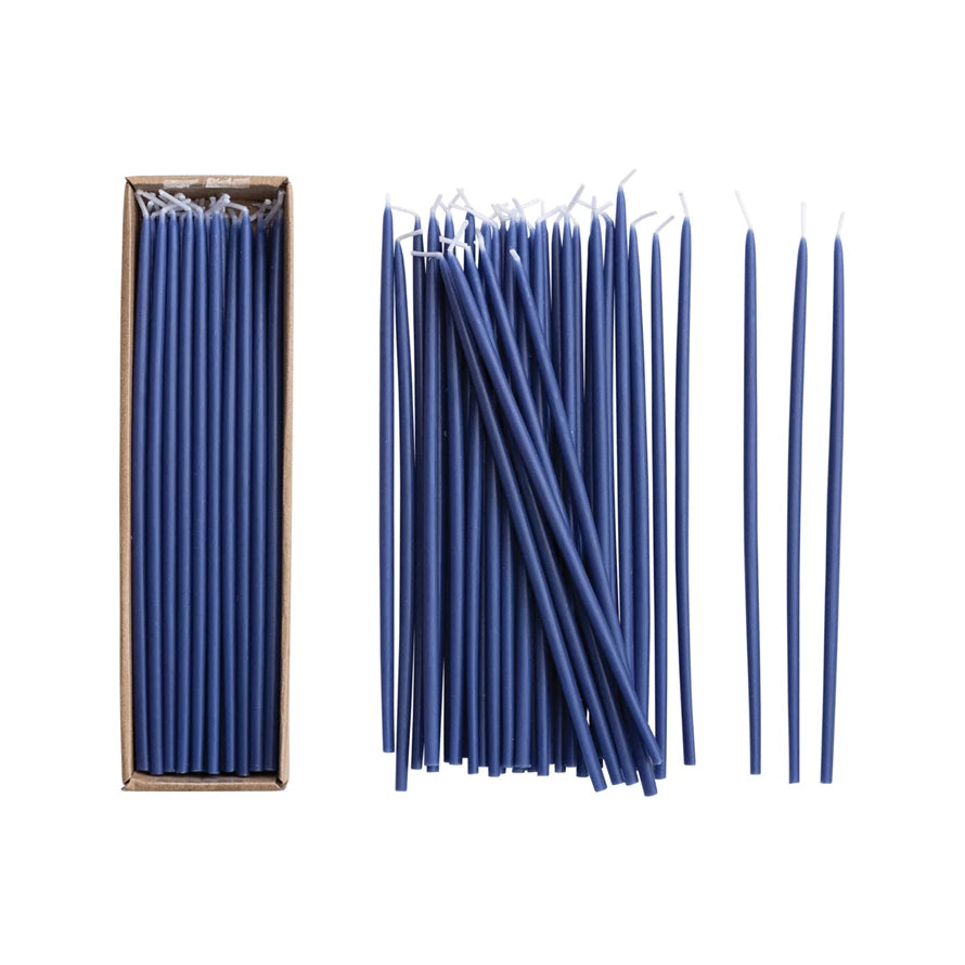 10" Navy Thin Taper Candles