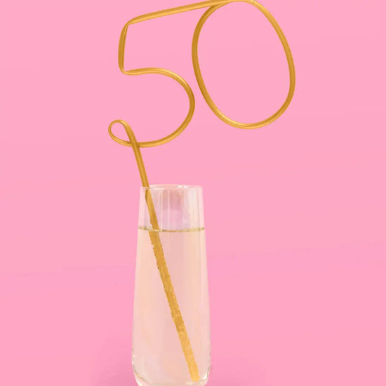 50th Birthday Straw
