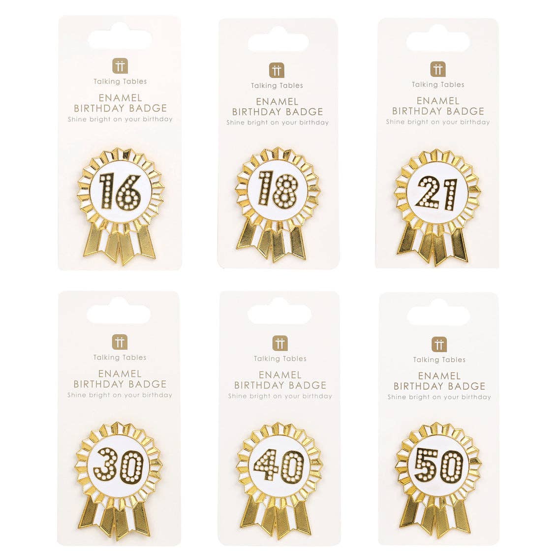 Milestone Birthdays Gold Enamel Pin