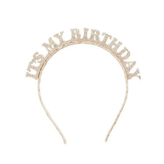 Gold "It's My Birthday" Glittery Headband