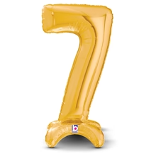 25" Gold Stand Up Number Balloons