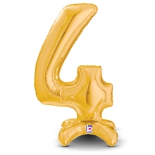 25" Gold Stand Up Number Balloons