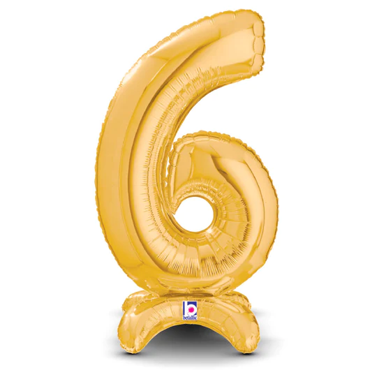 25" Gold Stand Up Number Balloons
