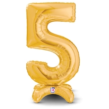 25" Gold Stand Up Number Balloons