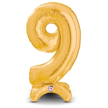 25" Gold Stand Up Number Balloons