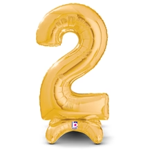 25" Gold Stand Up Number Balloons