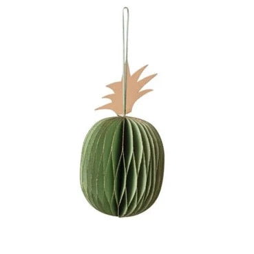 Handmade Recycled Paper Folding Honeycomb Pineapple Ornament with Glitter