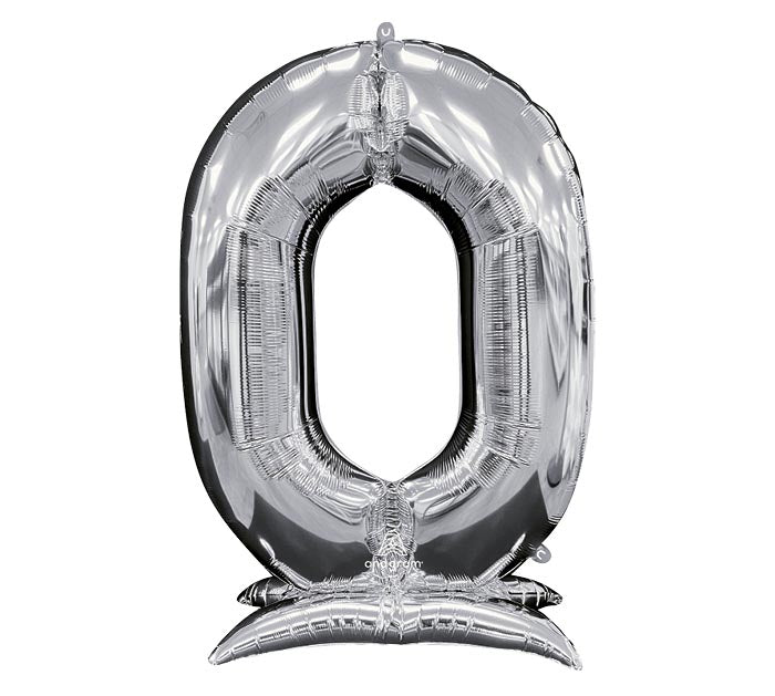 52" Standing Silver Number Balloons