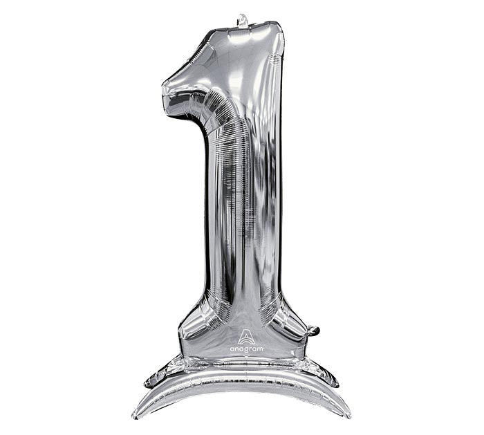 52" Standing Silver Number Balloons