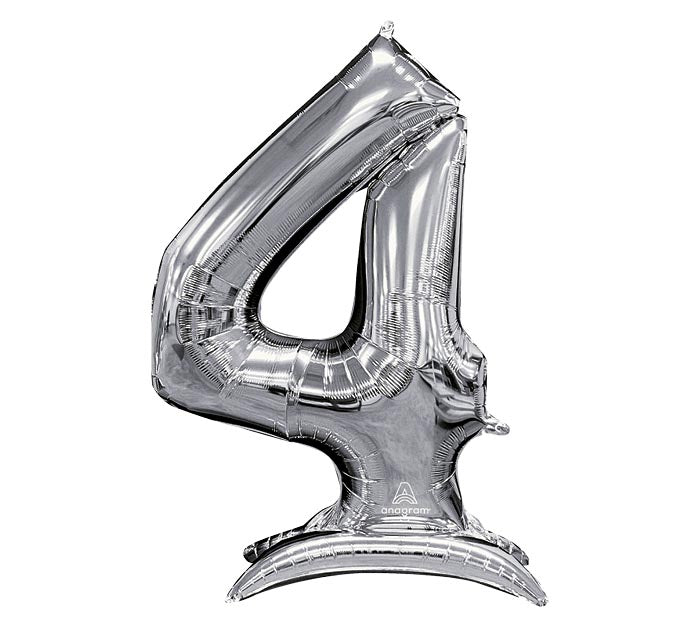 52" Standing Silver Number Balloons