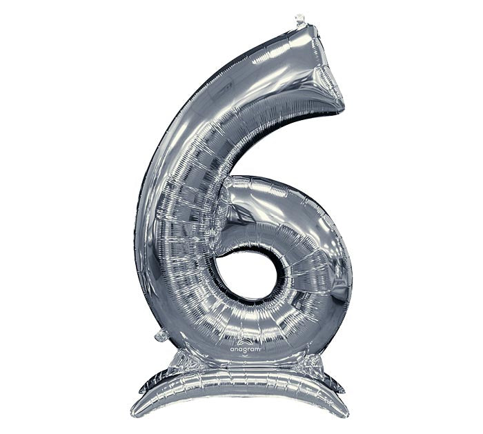52" Standing Silver Number Balloons
