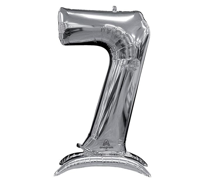 52" Standing Silver Number Balloons