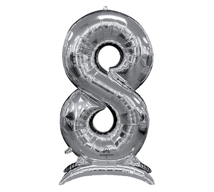 52" Standing Silver Number Balloons