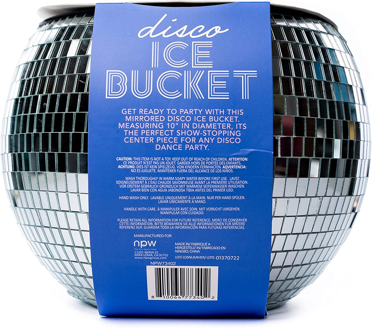Boombox Disco Ball Bucket Hat / Glass Silver Disco Tiles / Sequin