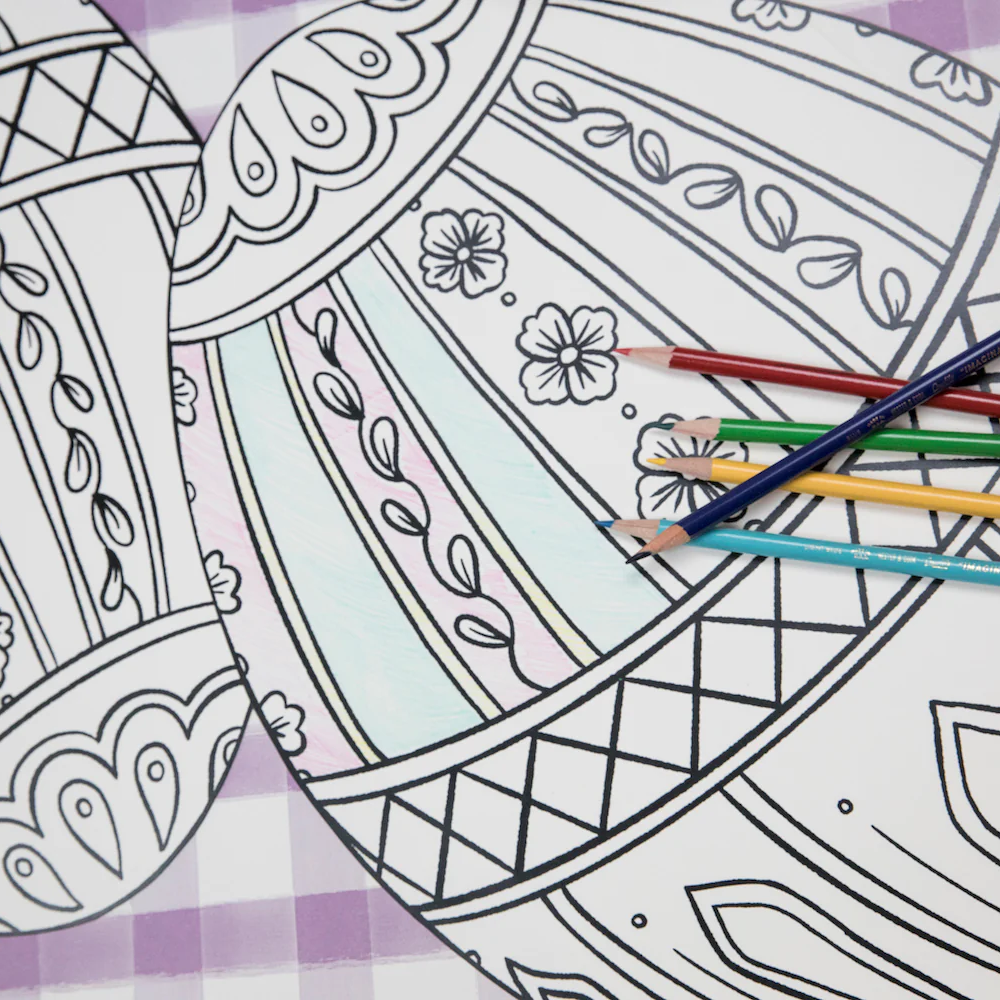 Die Cut Coloring Easter Egg Placemat