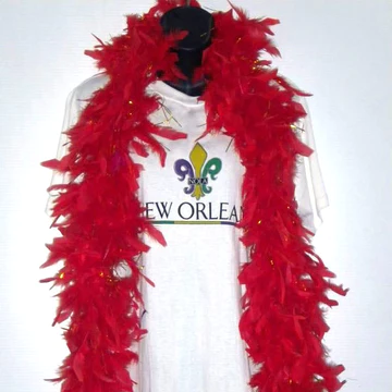 6' Red Boa with Gold Tinsel