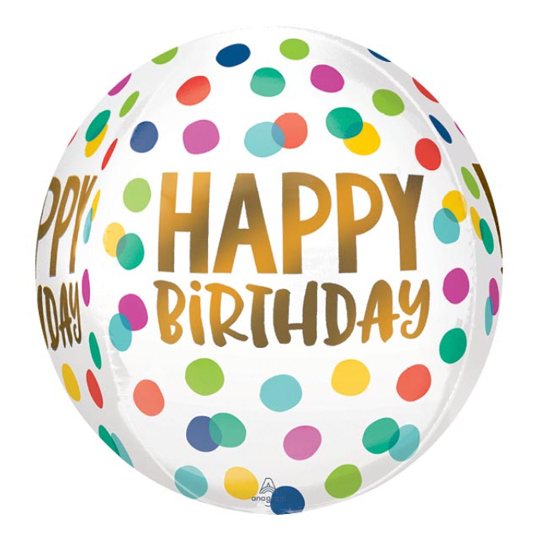 16" Happy Birthday Dots Orbz